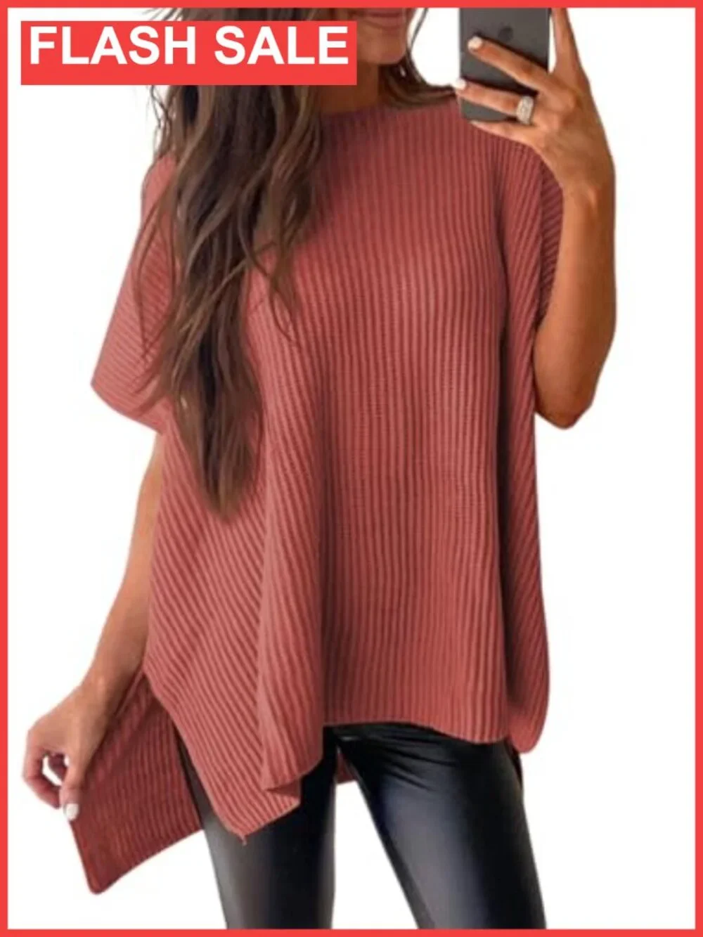 Womens Crewneck Short Sleeve Sweater Casual Tunic Lightweight Summer Pullover